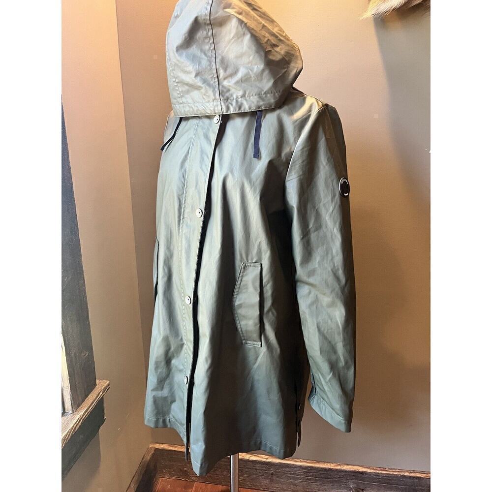 Nautica Womens Green Water Resistant Rain Jacket Sz Large